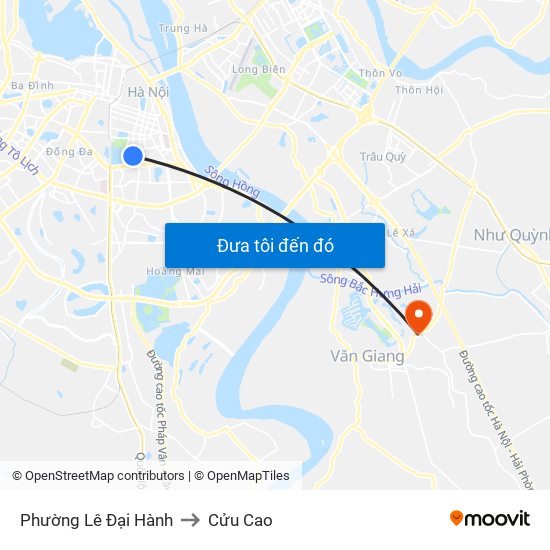 Phường Lê Đại Hành to Cửu Cao map