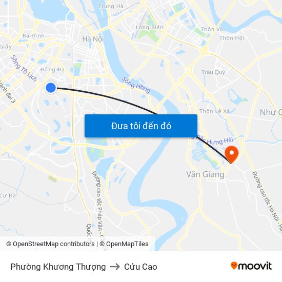 Phường Khương Thượng to Cửu Cao map