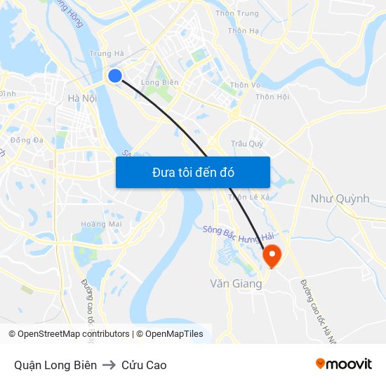 Quận Long Biên to Cửu Cao map