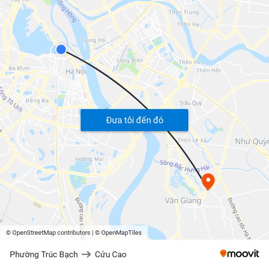 Phường Trúc Bạch to Cửu Cao map