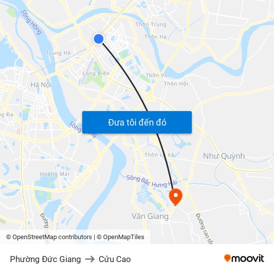 Phường Đức Giang to Cửu Cao map