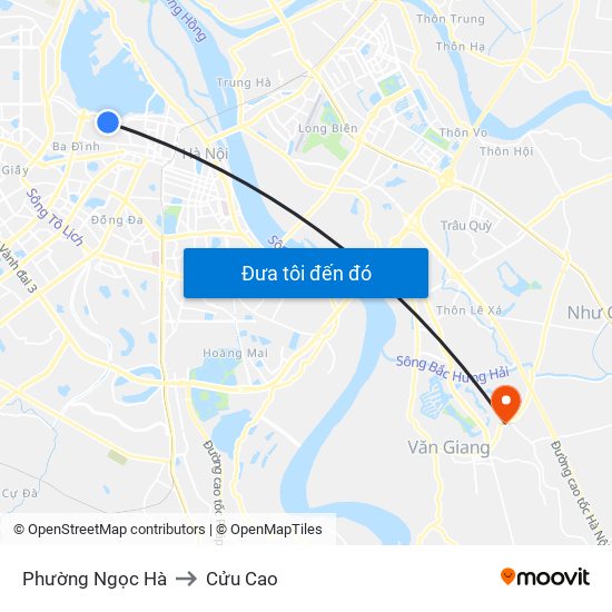 Phường Ngọc Hà to Cửu Cao map