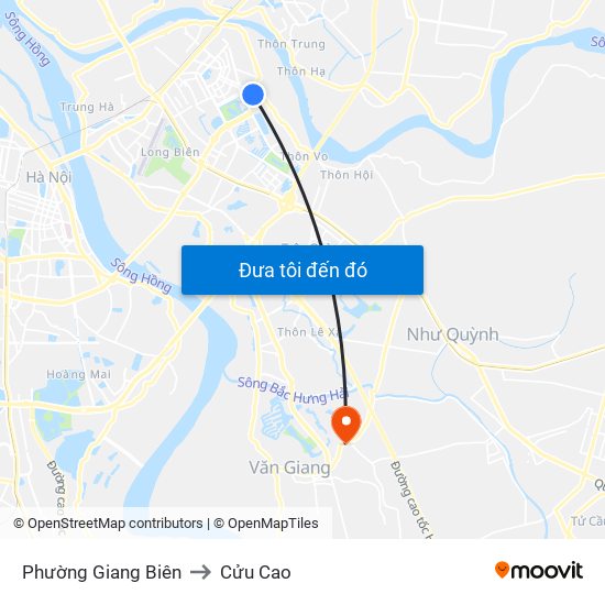 Phường Giang Biên to Cửu Cao map