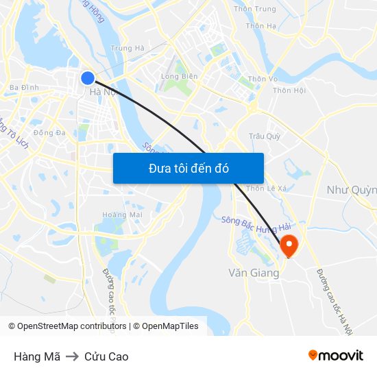 Hàng Mã to Cửu Cao map