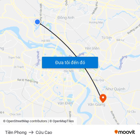 Tiền Phong to Cửu Cao map