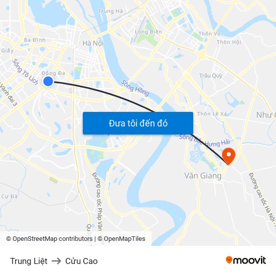 Trung Liệt to Cửu Cao map