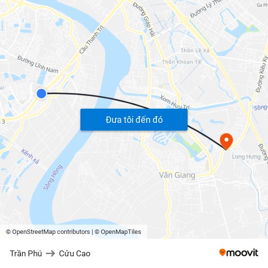 Trần Phú to Cửu Cao map