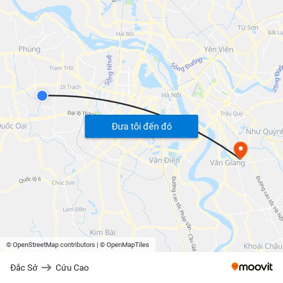 Đắc Sở to Cửu Cao map