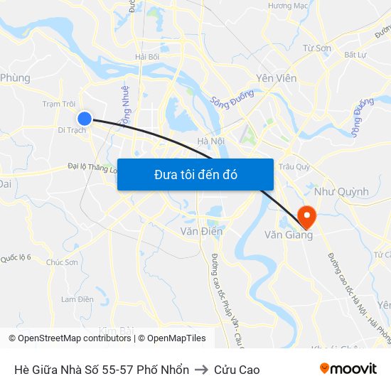 Hè Giữa Nhà Số 55-57 Phố Nhổn to Cửu Cao map