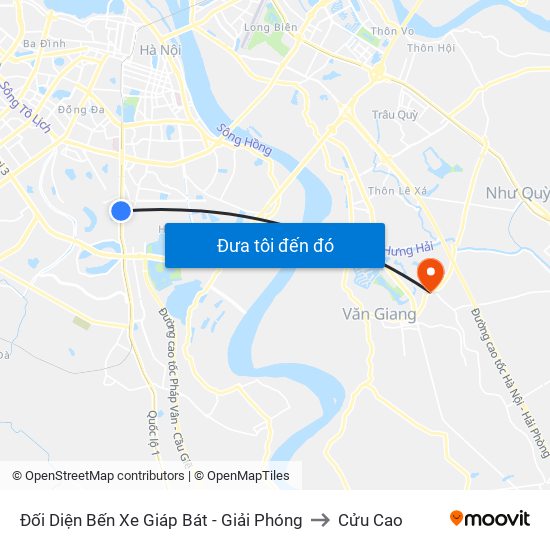 Đối Diện Bến Xe Giáp Bát - Giải Phóng to Cửu Cao map