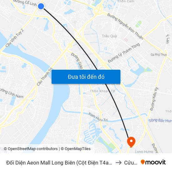 Đối Diện Aeon Mall Long Biên (Cột Điện T4a/2a-B Đường Cổ Linh) to Cửu Cao map