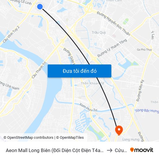 Aeon Mall Long Biên (Đối Diện Cột Điện T4a/2a-B Đường Cổ Linh) to Cửu Cao map