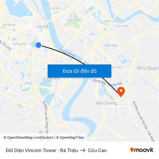 Đối Diện Vincom Tower - Bà Triệu to Cửu Cao map