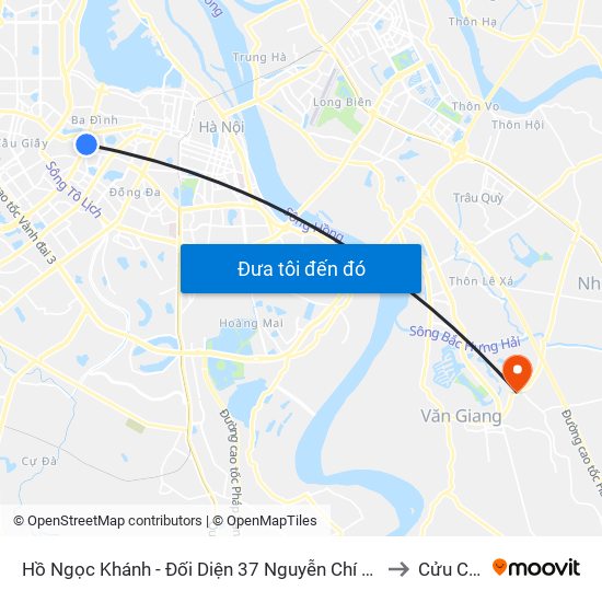 Hồ Ngọc Khánh - Đối Diện 37 Nguyễn Chí Thanh to Cửu Cao map