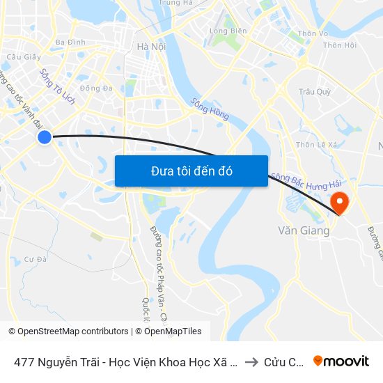 477 Nguyễn Trãi - Học Viện Khoa Học Xã Hội to Cửu Cao map