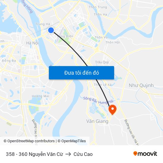 358 - 360 Nguyễn Văn Cừ to Cửu Cao map
