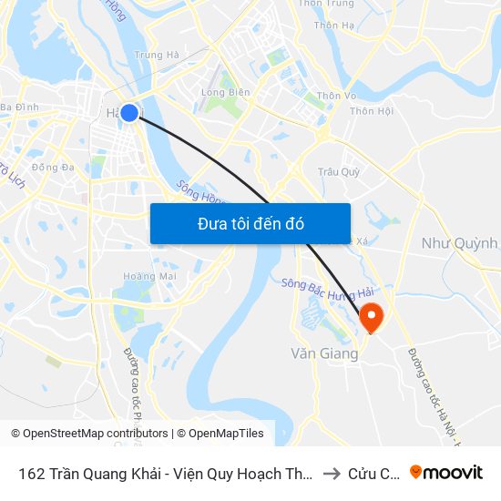 162 Trần Quang Khải - Viện Quy Hoạch Thủy Lợi to Cửu Cao map