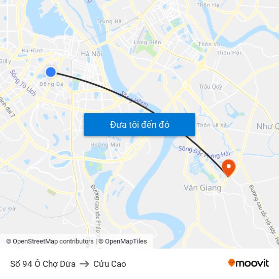 Số 94 Ô Chợ Dừa to Cửu Cao map