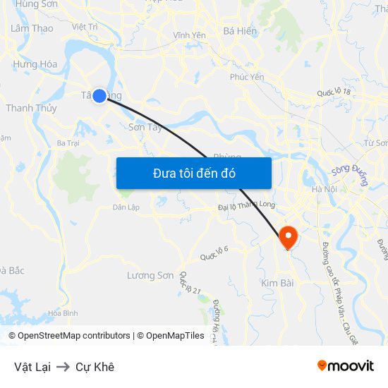 Vật Lại to Cự Khê map