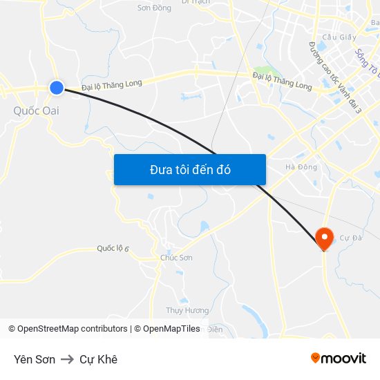 Yên Sơn to Cự Khê map