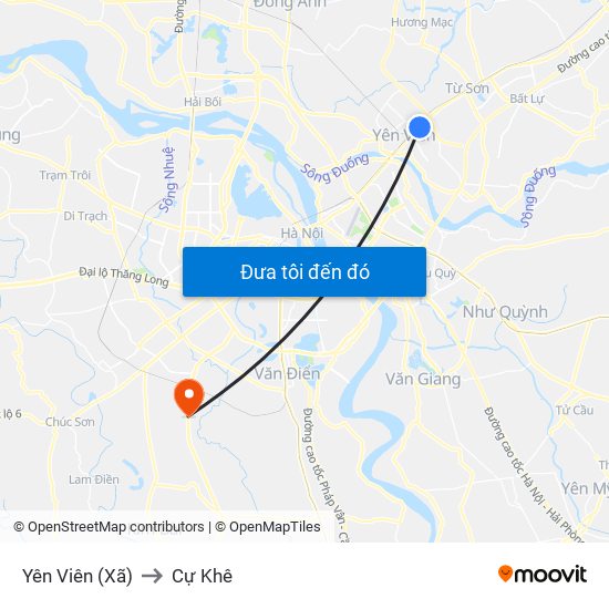 Yên Viên (Xã) to Cự Khê map