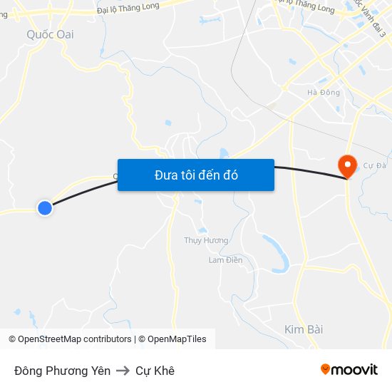 Đông Phương Yên to Cự Khê map