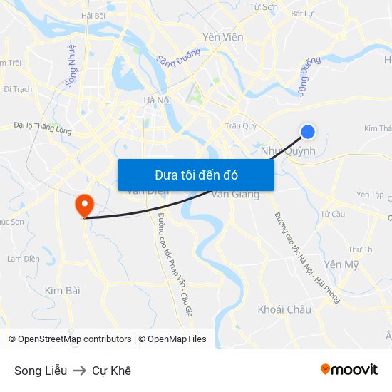 Song Liễu to Cự Khê map