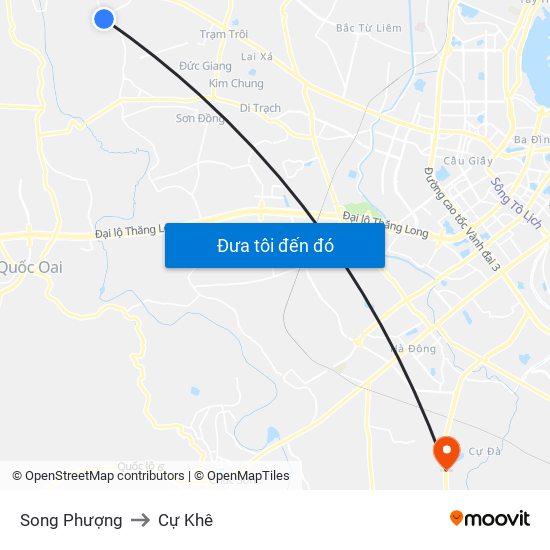 Song Phượng to Cự Khê map