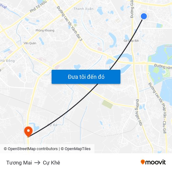 Tương Mai to Cự Khê map