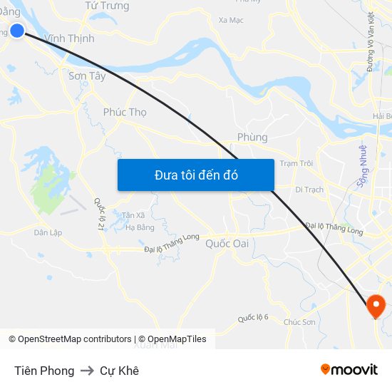 Tiên Phong to Cự Khê map