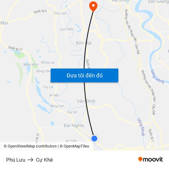 Phù Lưu to Cự Khê map