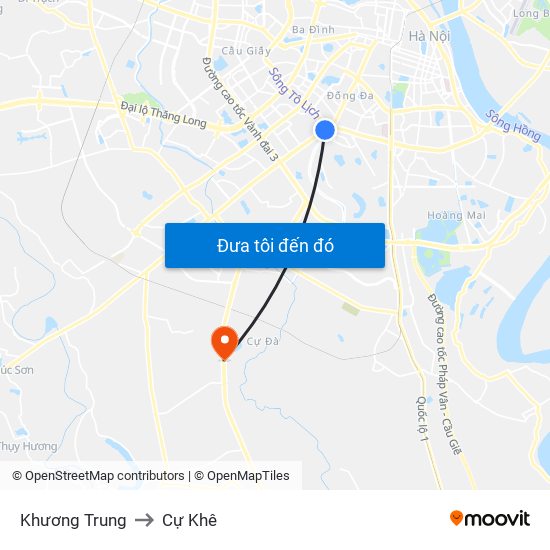 Khương Trung to Cự Khê map