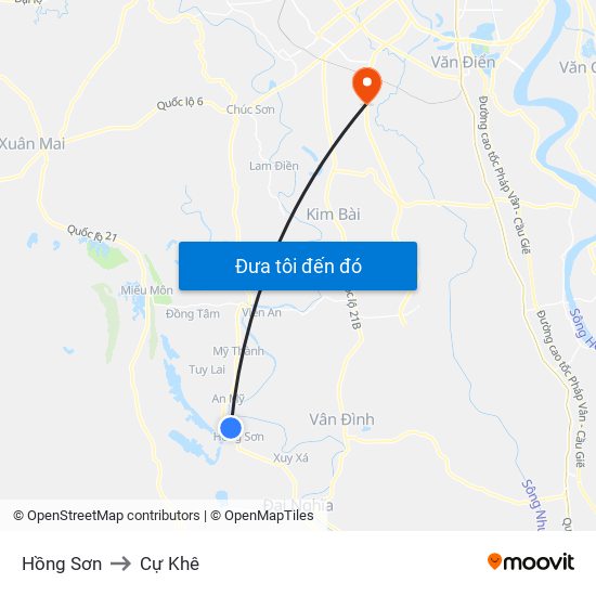 Hồng Sơn to Cự Khê map