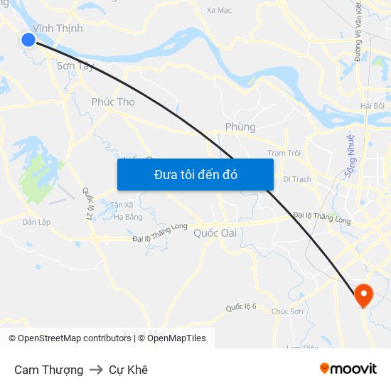 Cam Thượng to Cự Khê map