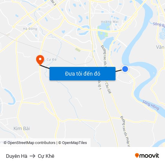 Duyên Hà to Cự Khê map