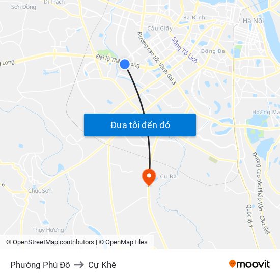 Phường Phú Đô to Cự Khê map