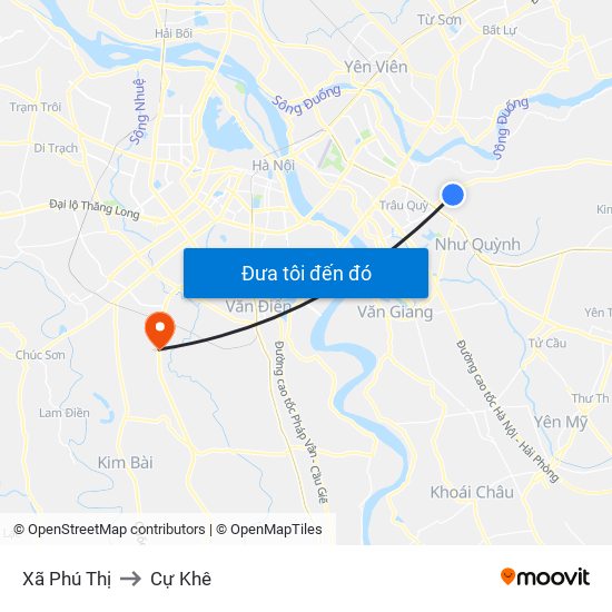 Xã Phú Thị to Cự Khê map