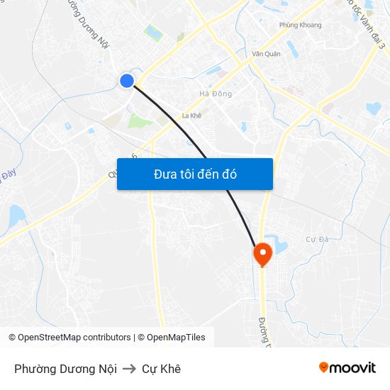 Phường Dương Nội to Cự Khê map