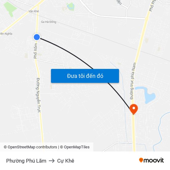 Phường Phú Lãm to Cự Khê map