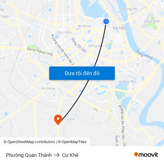 Phường Quán Thánh to Cự Khê map