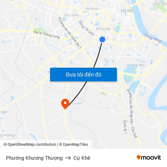 Phường Khương Thượng to Cự Khê map