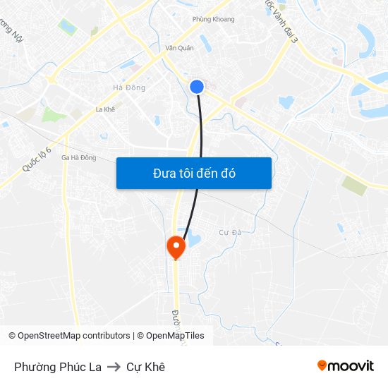 Phường Phúc La to Cự Khê map