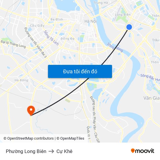 Phường Long Biên to Cự Khê map