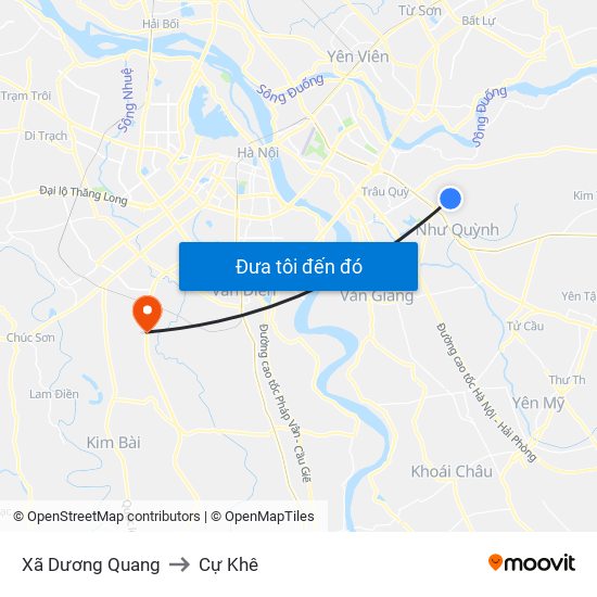 Xã Dương Quang to Cự Khê map