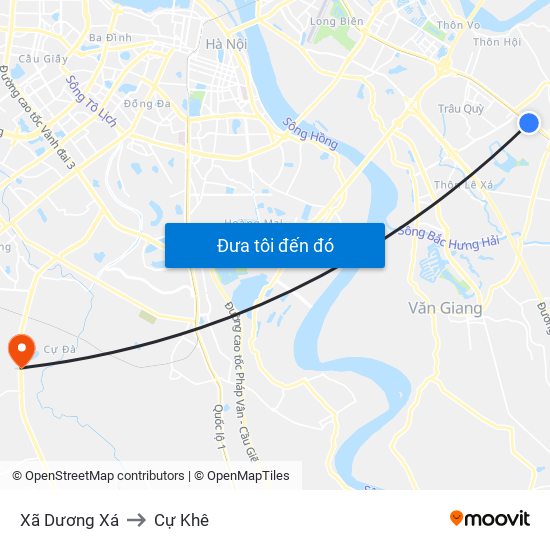 Xã Dương Xá to Cự Khê map