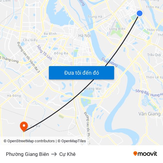 Phường Giang Biên to Cự Khê map