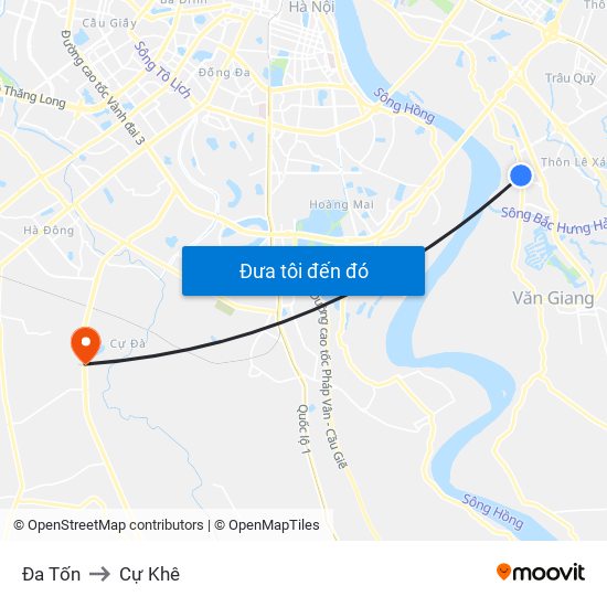 Đa Tốn to Cự Khê map