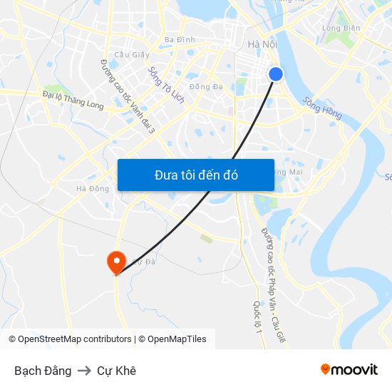 Bạch Đằng to Cự Khê map