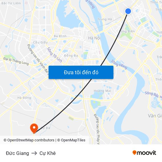 Đức Giang to Cự Khê map