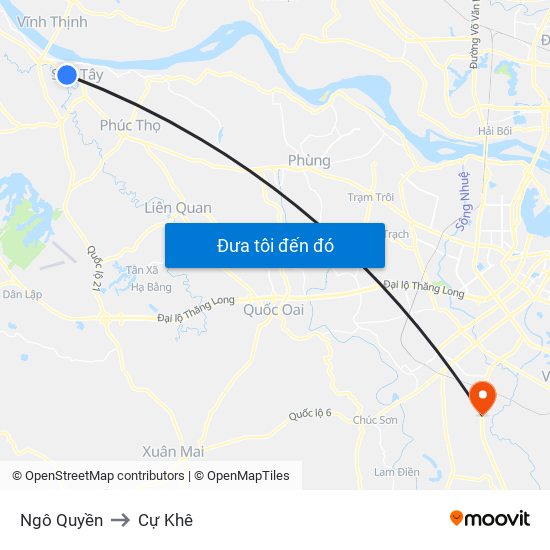 Ngô Quyền to Cự Khê map